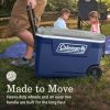 Coleman 316 Series Insulated Portable Cooler with Heavy Duty Wheels, Leak-Proof Wheeled Cooler with 100+ Can Capacity